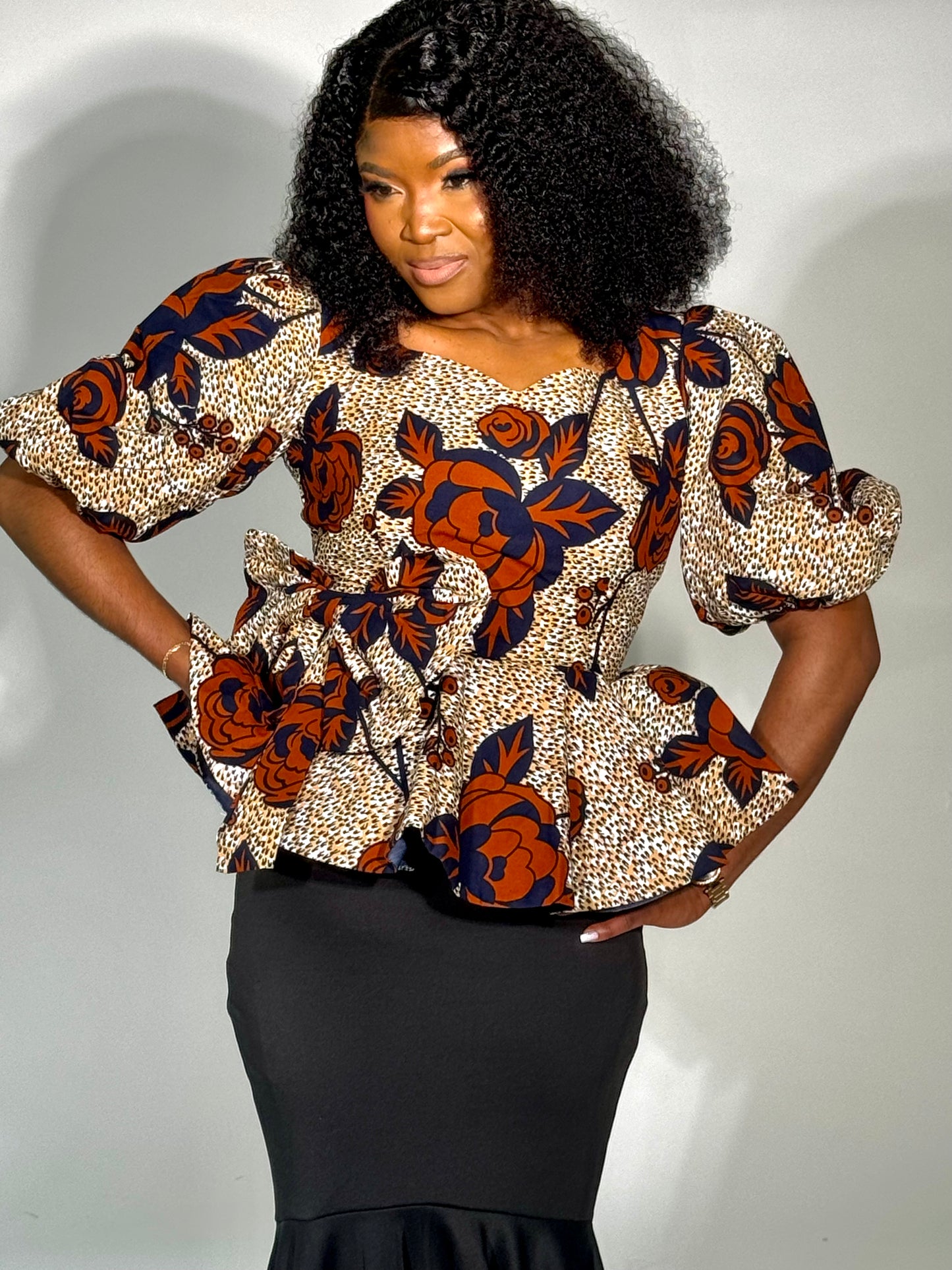 Flower Ankara Blouse