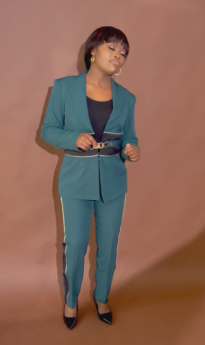 Woman 2PC pant Suit set (Green)