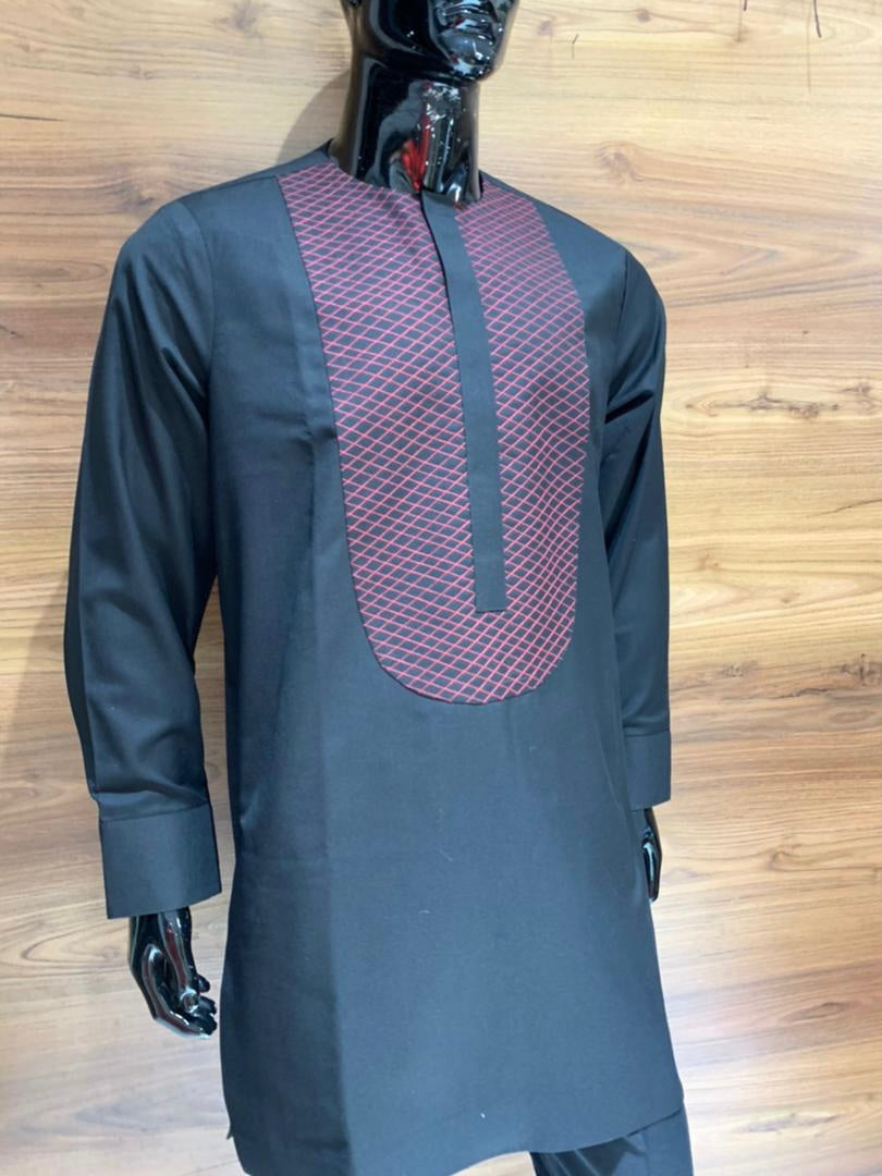 Black designed senator style kaftan 2pc