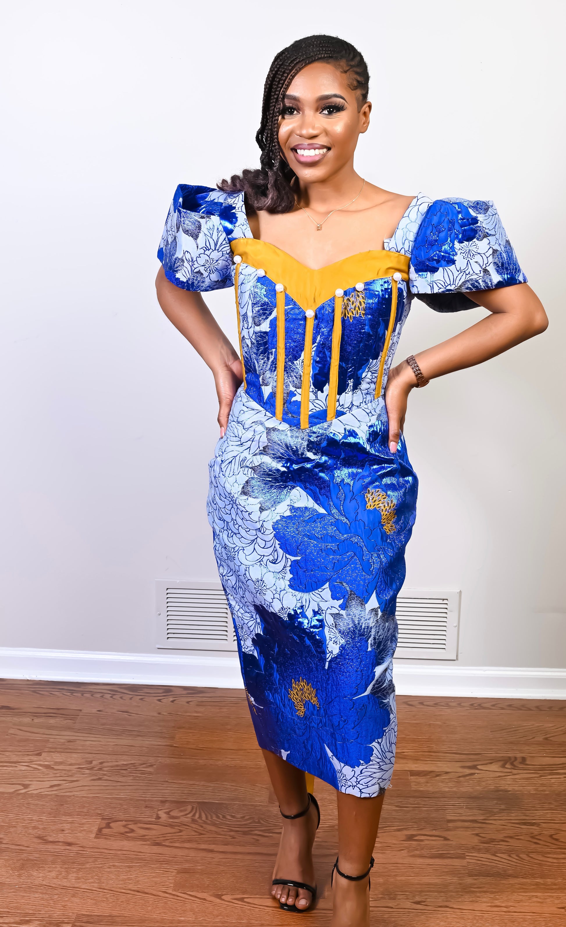 Blue Brocade Corset